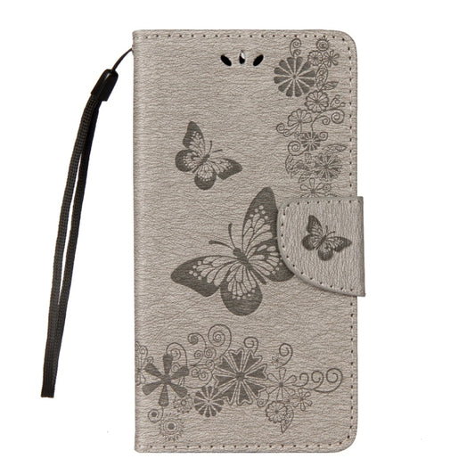 For Huawei Mate 10 Lite Vintage Embossed Floral Butterfly Pattern Horizontal Flip Leather Case with Card Slot & Holder & Wallet & Lanyard (Grey) by buy2fix