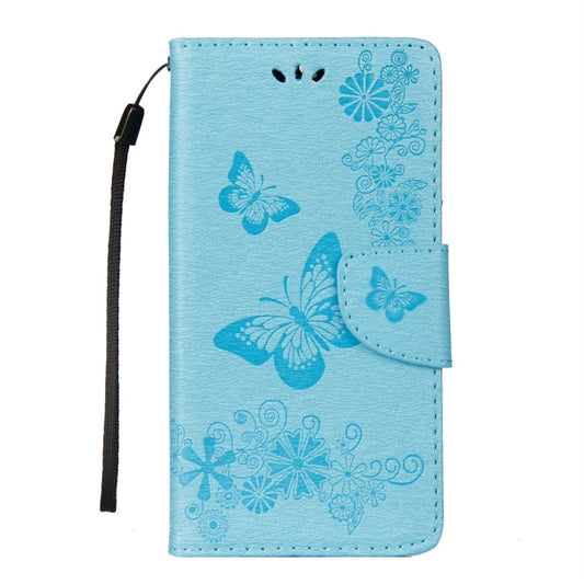 For Huawei Mate 10 Lite Vintage Embossed Floral Butterfly Pattern Horizontal Flip Leather Case with Card Slot & Holder & Wallet & Lanyard (Blue) by buy2fix