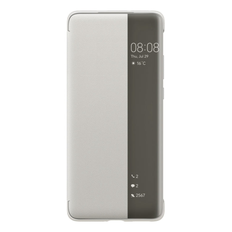 For Huawei P50 Pro Smart Display View Window Flip Leather Protective Case with Sleep / Wake-up Function(Grey) - Huawei Cases by Huawei | Online Shopping UK | buy2fix