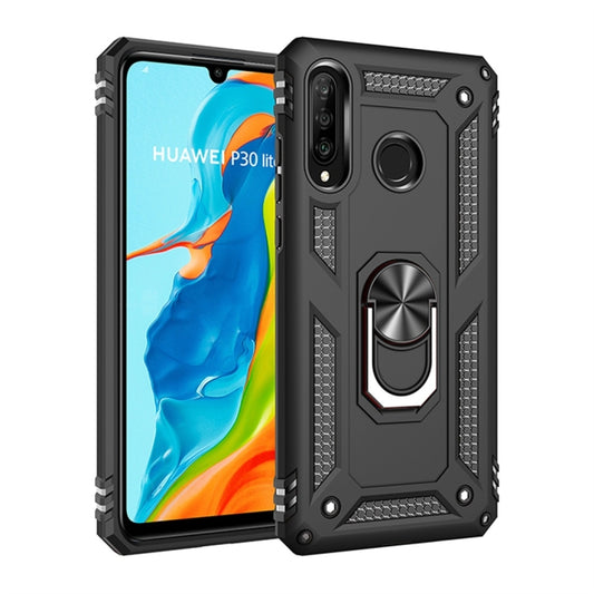 Armor Shockproof TPU + PC Protective Case for Huawei P30 Lite, with 360 Degree Rotation Holder (Black) by buy2fix
