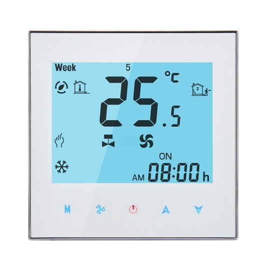 LCD Display Air Conditioning 2-Pipe Programmable Room Thermostat for Fan Coil Unit, Supports Wifi(White) - Thermostat & Thermometer by buy2fix | Online Shopping UK | buy2fix