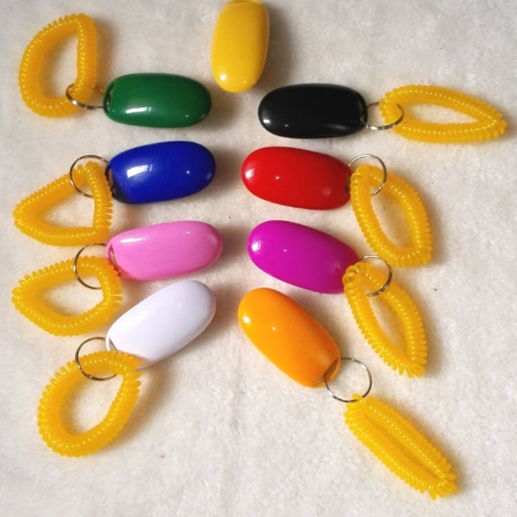 10 PCS Pet Training Clicker Button Dog Training Whistle with Key Chain & Spring Chain, Random Color Delivery by buy2fix