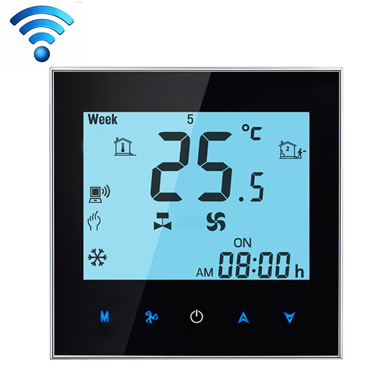 LCD Display Air Conditioning 4-Pipe Programmable Room Thermostat for Fan Coil Unit, Supports Wifi (Black) - Thermostat & Thermometer by buy2fix | Online Shopping UK | buy2fix