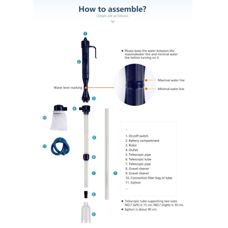 Electric Multi-functional Length Adjustable Fish Tank Cleaning Water Filter - Cleaning Tools by buy2fix | Online Shopping UK | buy2fix