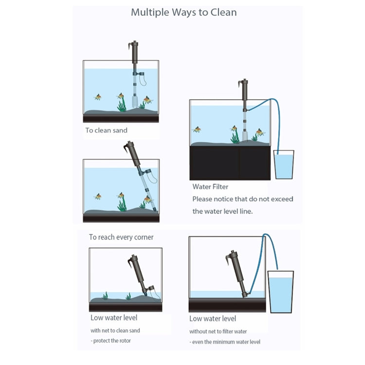 Electric Multi-functional Length Adjustable Fish Tank Cleaning Water Filter - Cleaning Tools by buy2fix | Online Shopping UK | buy2fix