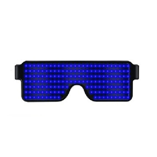 Night Club Bar Disco LED Light Emitting Glasses Festival Party USB Charging Shutter Dynamic Flash Glasses (Blue) by buy2fix