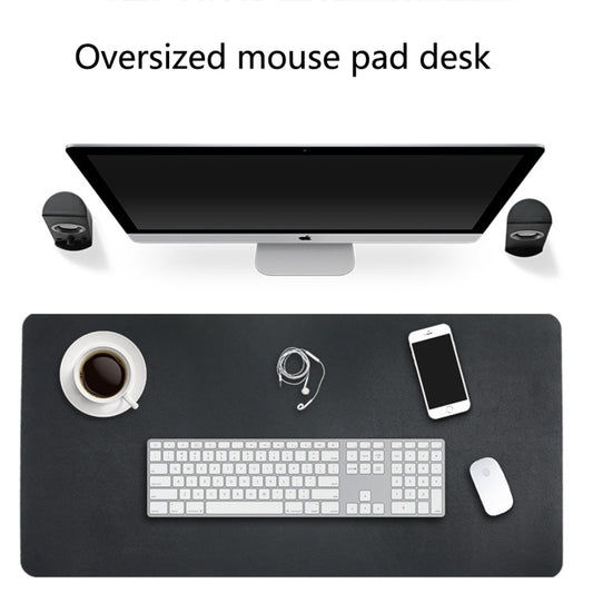 Multifunction Business Double Sided PU Leather Mouse Pad Keyboard Pad Table Mat Computer Desk Mat, Size: 90 x 45cm(Green + Silver) by buy2fix