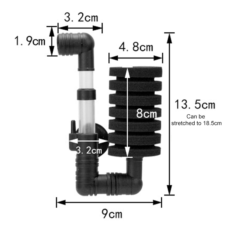 Wall-mounted Aquarium Mini Double Head Pneumatic Mute Biochemical Cotton Filter - Filters & Accessories by buy2fix | Online Shopping UK | buy2fix