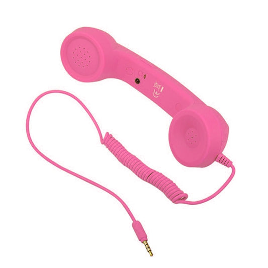 3.5mm Plug Mic Retro Telephone Anti-radiation Cell Phone Handset Receiver(Pink) - Others Accessories by buy2fix | Online Shopping UK | buy2fix