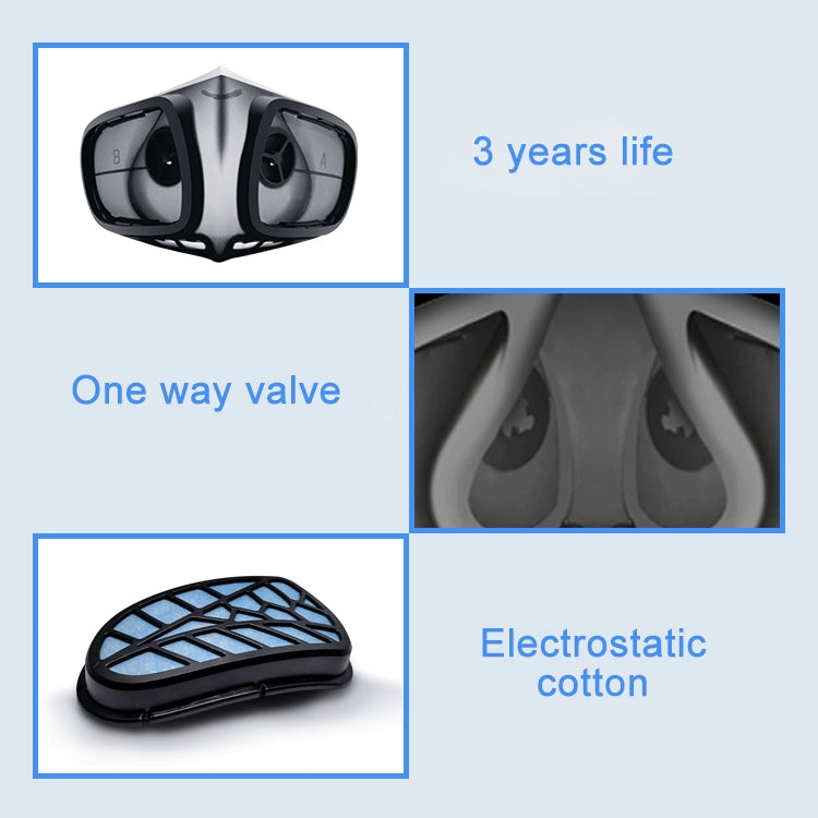 Silicone Protective Reusable PM2.5 KN95 Respirator Mask Replaceable Filter Antivirus Anti-fog Face Mask - Protect Case by buy2fix | Online Shopping UK | buy2fix