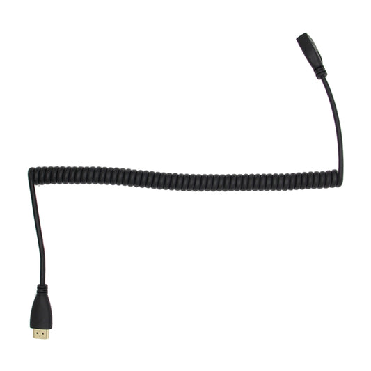 HDMI Male to HDMI Female Retractable Coiled Adapter Cable, Coiled Cable Stretches to 2.4m by buy2fix