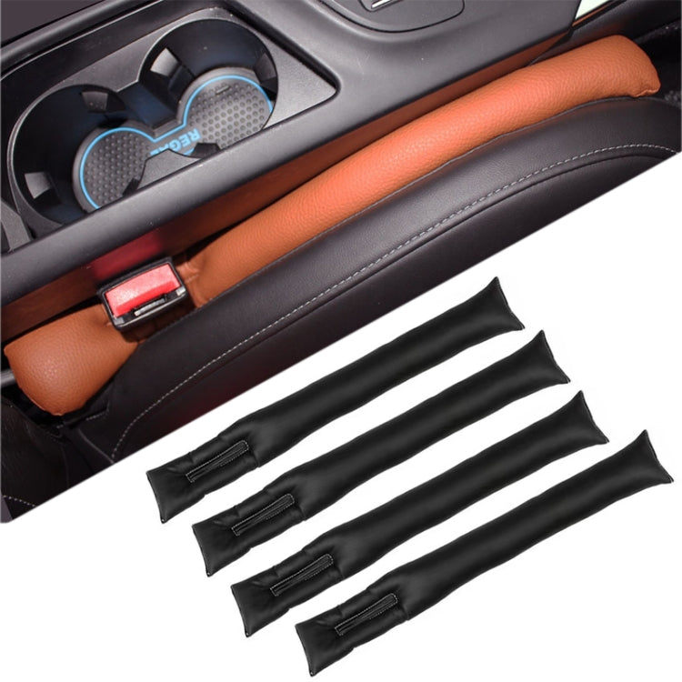 4 PCS Car Styling Accessories Seat Gap Filler Leather Pad Spacer Protective Softer Bar Slot Plug Car Gap Filler(Black) - Seat Accessories by buy2fix | Online Shopping UK | buy2fix