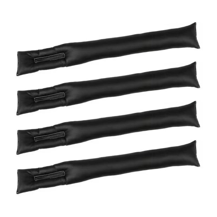 4 PCS Car Styling Accessories Seat Gap Filler Leather Pad Spacer Protective Softer Bar Slot Plug Car Gap Filler(Black) - Seat Accessories by buy2fix | Online Shopping UK | buy2fix