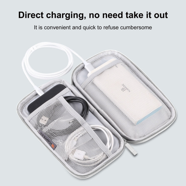 HAWEEL Electronic Organizer Storage Bag for Cellphones, Power Bank, Cables, Mouse, Earphones(Grey) - Digital Storage Bag by HAWEEL | Online Shopping UK | buy2fix