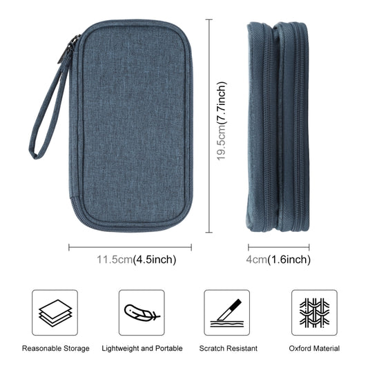 HAWEEL Electronic Organizer Double Layers Storage Bag for Cables, Charger, Power Bank, Phones, Earphones(Dark Blue) by HAWEEL