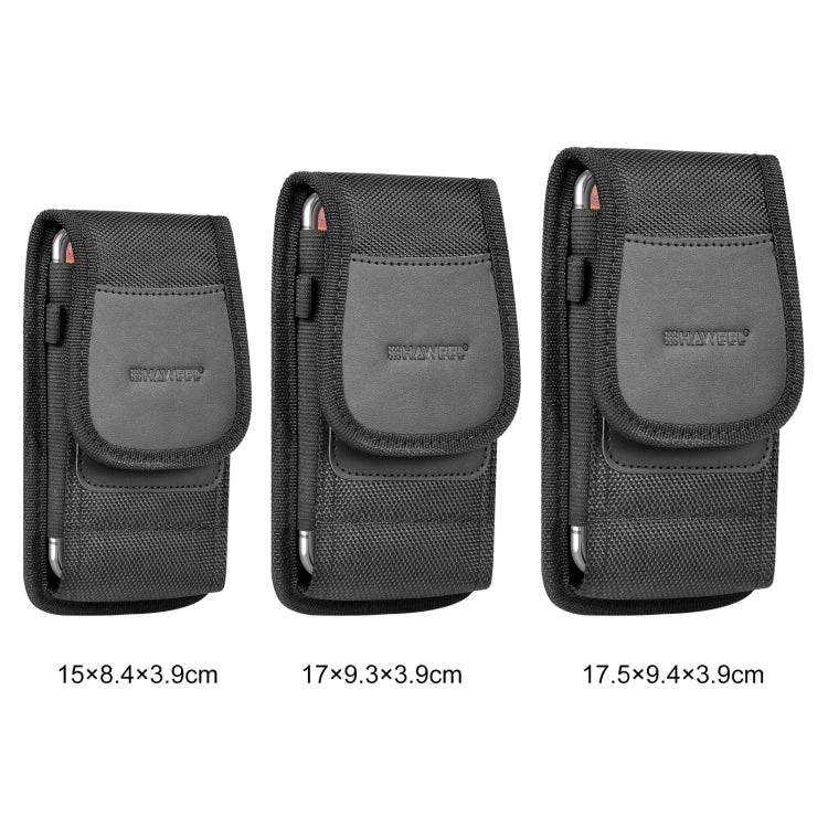 HAWEEL 4.7 inch Nylon Cloth Phone Belt Clip Carrying Pouch with Card Slot(Black) - by HAWEEL | Online Shopping UK | buy2fix