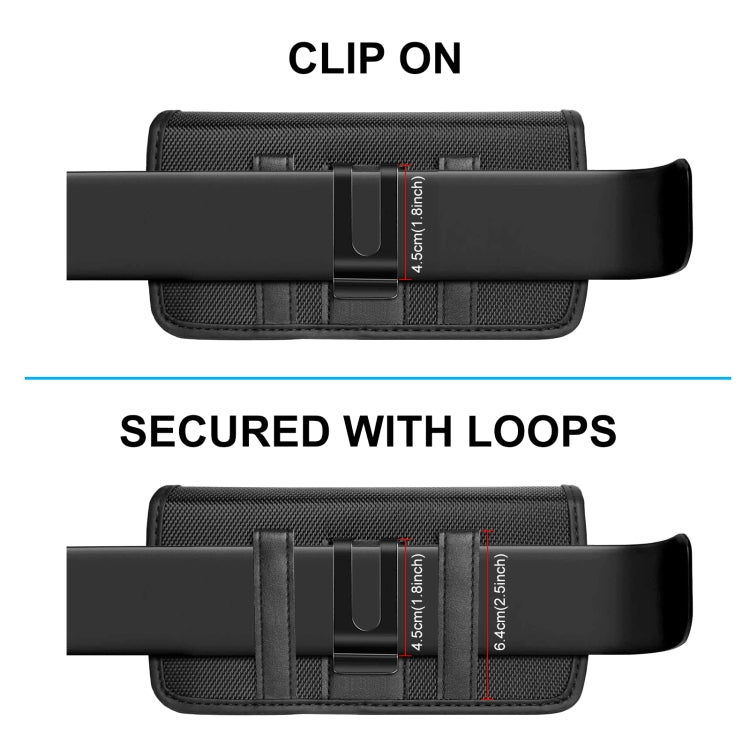 HAWEEL 4.7-6.1 inch Nylon Cloth Phone Belt Clip Horizontal Carrying Pouch with Card Slot (Black) - by HAWEEL | Online Shopping UK | buy2fix