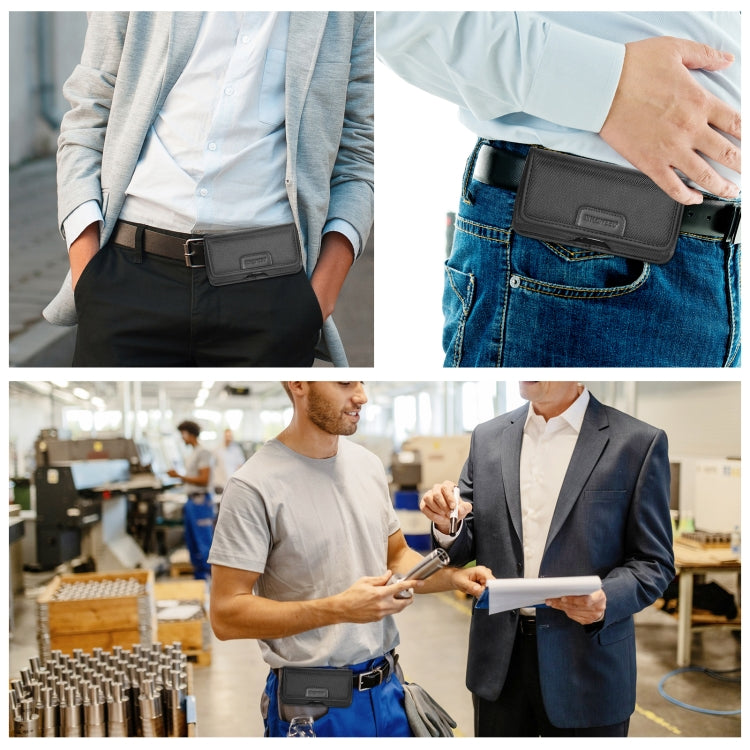 HAWEEL 4.7-6.1 inch Nylon Cloth Phone Belt Clip Horizontal Carrying Pouch with Card Slot (Black) - by HAWEEL | Online Shopping UK | buy2fix