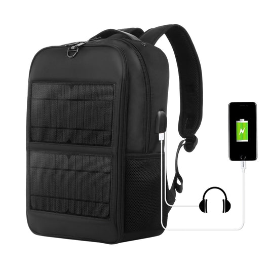 HAWEEL 14W Solar Panel Power Backpack Laptop Bag with Handle and 5V / 2.1A Max USB Charging Port(Black) - Backpack by HAWEEL | Online Shopping UK | buy2fix