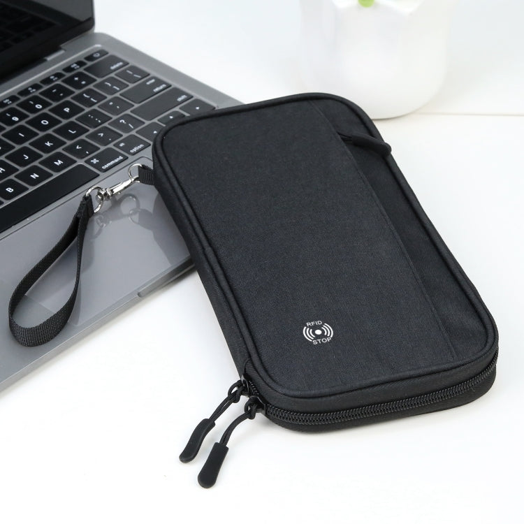 HAWEEL Clutch Bag Passport Wallet Document Organizer Credit Cards Case Bag (Black) by HAWEEL