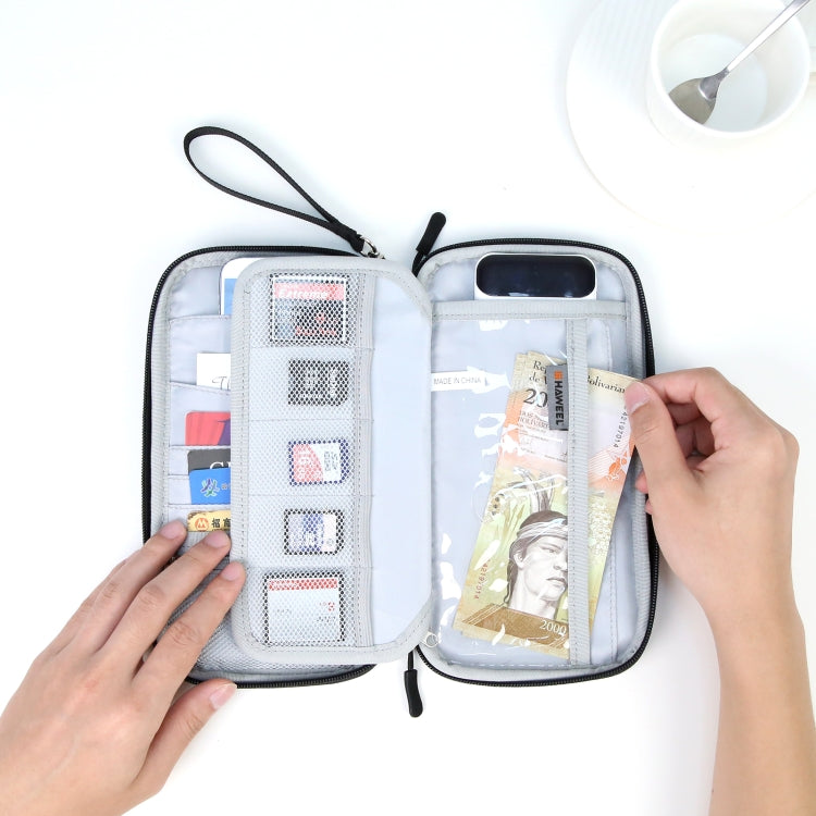 HAWEEL Clutch Bag Passport Wallet Document Organizer Credit Cards Case Bag (Black) - Card & Passport Bags by HAWEEL | Online Shopping UK | buy2fix