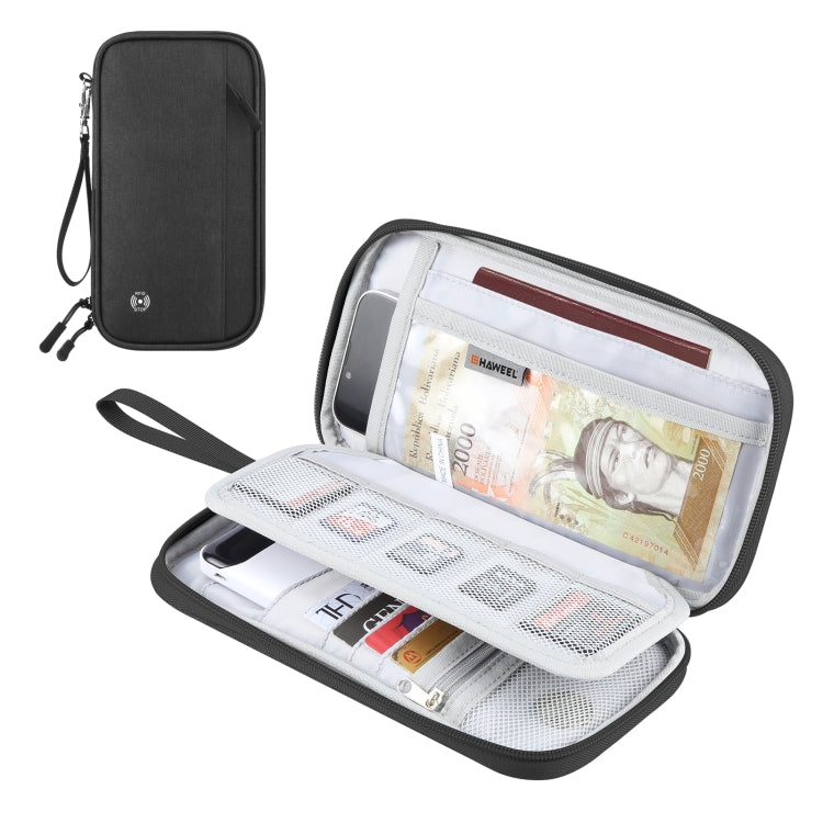 HAWEEL Clutch Bag Passport Wallet Document Organizer Credit Cards Case Bag (Black) - Card & Passport Bags by HAWEEL | Online Shopping UK | buy2fix
