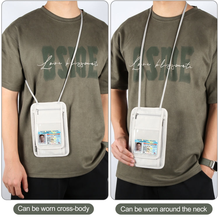 HAWEEL Neck Passport Wallet Bag Document Organizer Credit Cards Case Bag (Grey) by HAWEEL