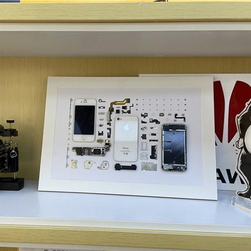 For iPhone 4 Non-Working Fake Dummy 3D Mobile Phone Photo Frame Mounting Disassemble Specimen Frame (White) - Camera Model by buy2fix | Online Shopping UK | buy2fix