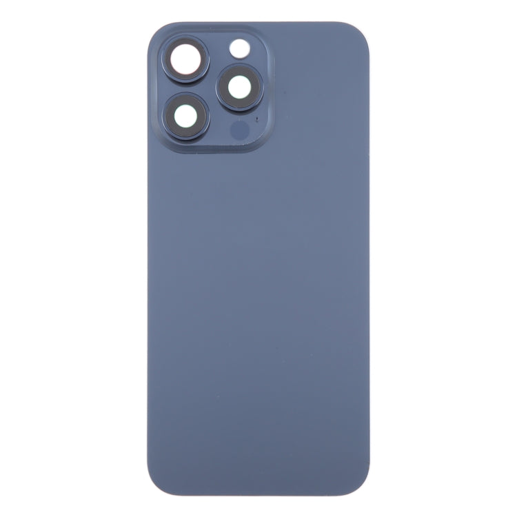For iPhone 15 Pro Max Glass Battery Back Cover with Camera Lens Cover(Blue) - Back Cover by buy2fix | Online Shopping UK | buy2fix