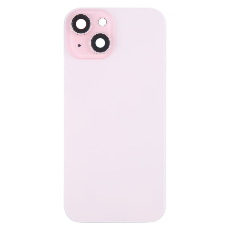 For iPhone 15 Plus Battery Back Cover with Camera Lens Cover + MagSafe Magnet(Pink) - Back Cover by buy2fix | Online Shopping UK | buy2fix
