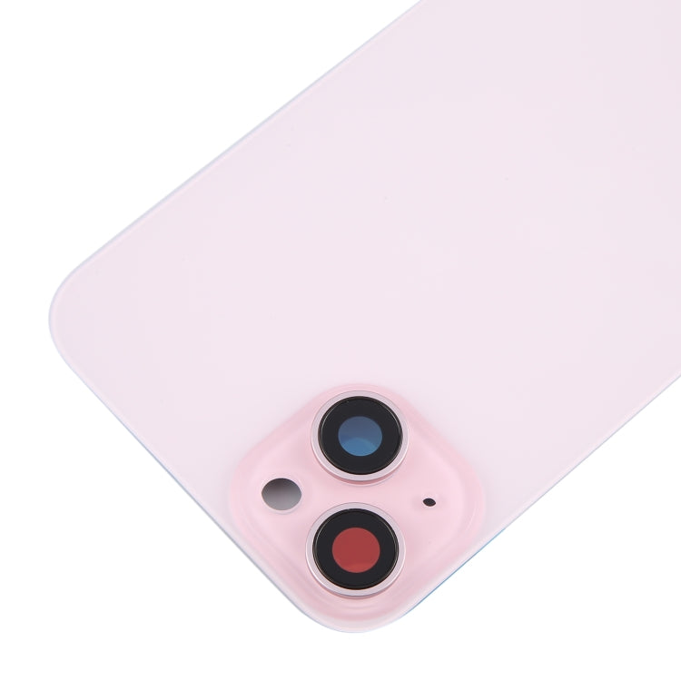 For iPhone 15 Plus Battery Back Cover with Camera Lens Cover + MagSafe Magnet(Pink) - Back Cover by buy2fix | Online Shopping UK | buy2fix