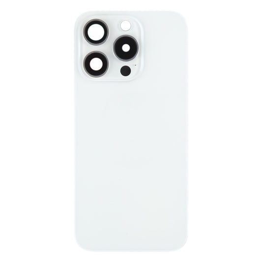 For iPhone 15 Pro Battery Back Cover with Camera Lens Cover + MagSafe Magnet(White) by buy2fix