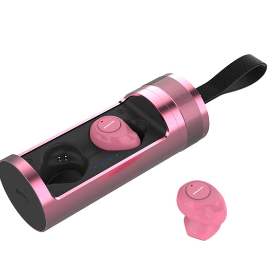 SARDiNE F8 TWS Bluetooth V5.0 Wireless Stereo Earphones with Charging Box(Rose Gold) by SARDiNE