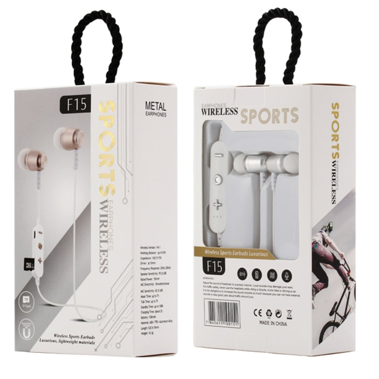 F15 Bluetooth 4.2 Hanging Neck Design Bluetooth Headset, Support Music Play & Switching & Volume Control & Answer(Silver) - Neck-mounted Earphone by buy2fix | Online Shopping UK | buy2fix