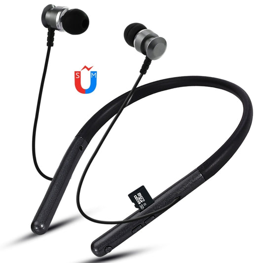 F108 Bluetooth 4.2 Hanging Neck Design Bluetooth Headset, Support Music Play & Switching & Volume Control & Answer(Black) by buy2fix