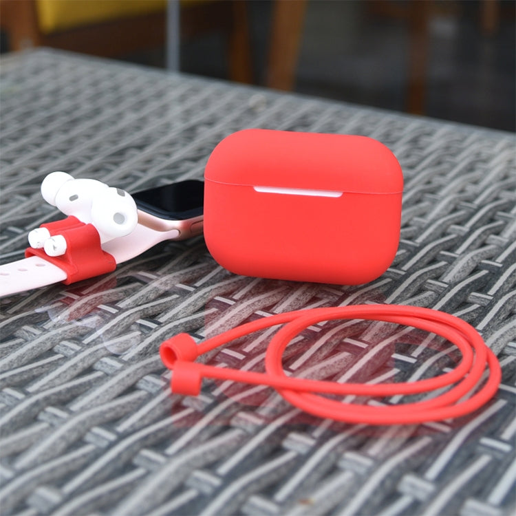 For AirPods Pro 3 in 1 Silicone Earphone Protective Case + Earphones Buckle + Anti-lost Rope Set(Pink) - For AirPods Pro by buy2fix | Online Shopping UK | buy2fix