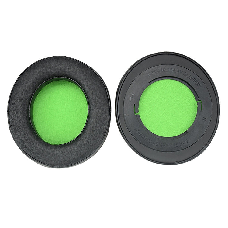 2 PCS For Razer Kraken 7.1 V2 Pro Headphone Cushion Sponge Green Net Cover Earmuffs Replacement Earpads - Earmuff & Pad by buy2fix | Online Shopping UK | buy2fix