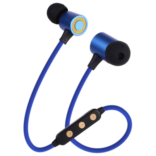 MG-G22 Portable Sports Magnetic Absorption Bluetooth V5.0 Bluetooth Headphones, Support TF Card(Blue) by buy2fix