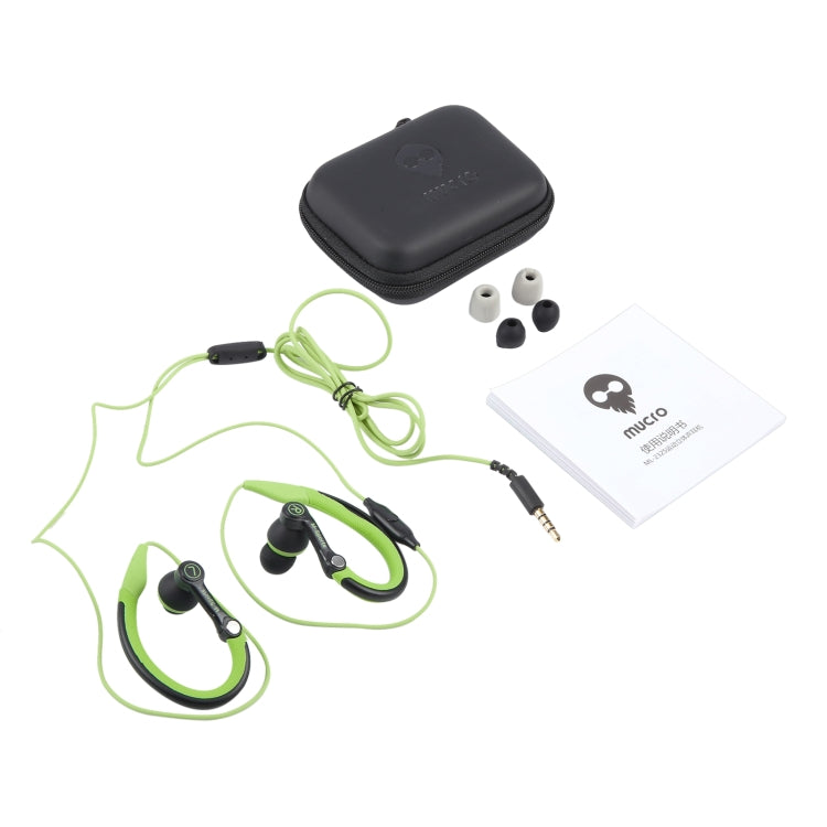 Mucro MB-232 Running In-Ear Sport Earhook Wired Stereo Headphones for Jogging Gym(Green) by Mucro