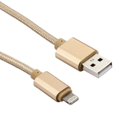 1m Woven Style Metal Head 84 Cores 8 Pin to USB 2.0 Data / Charger Cable(Gold) by buy2fix