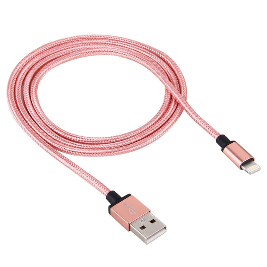1m Woven Style Metal Head 58 Cores 8 Pin to USB 2.0 Data / Charger Cable(Magenta) by buy2fix