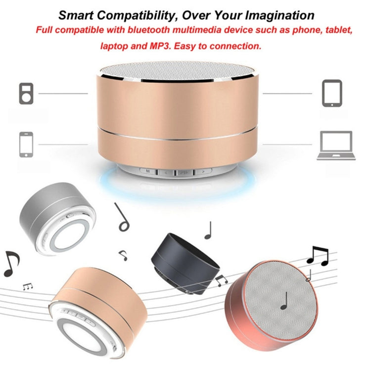 A10 Mini Portable Bluetooth Speaker Built-in MIC & LED, Support Hands-free Calls & TF Card(Rose Gold) - Desktop Speaker by buy2fix | Online Shopping UK | buy2fix