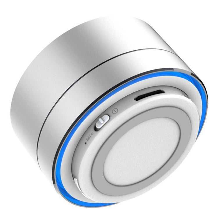 A10 Mini Portable Bluetooth Speaker Built-in MIC & LED, Support Hands-free Calls & TF Card(Silver) - Desktop Speaker by buy2fix | Online Shopping UK | buy2fix