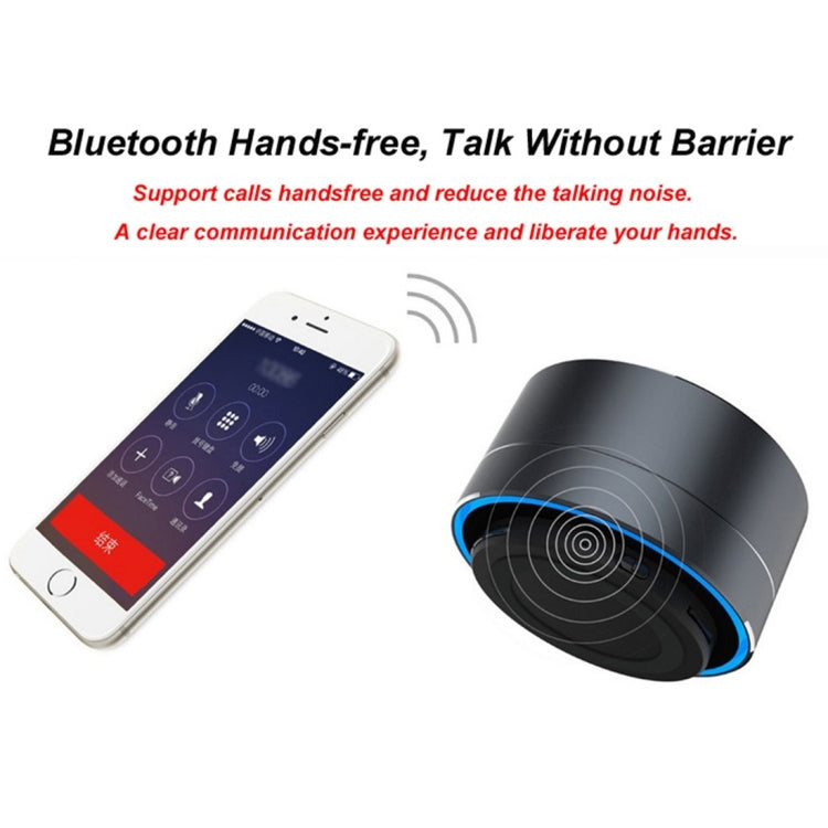 A10 Mini Portable Bluetooth Speaker Built-in MIC & LED, Support Hands-free Calls & TF Card(Silver) - Desktop Speaker by buy2fix | Online Shopping UK | buy2fix