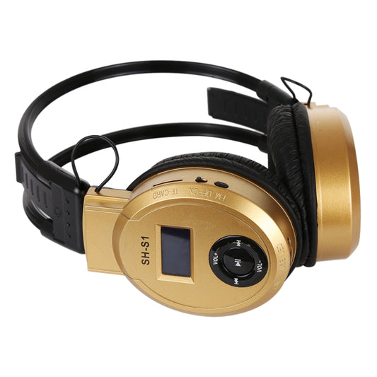 SH-S1 Folding Stereo HiFi Wireless Sports Headphone Headset with LCD Screen to Display Track Information & SD / TF Card, For Smart Phones & iPad & Laptop & Notebook & MP3 or Other Audio Devices(Gold) by buy2fix