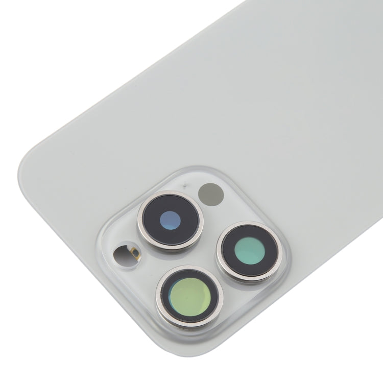 For iPhone 16 Pro Max Original Glass Battery Back Cover with Camera Lens Cover + MagSafe Magnet(Silver) - Back Cover by buy2fix | Online Shopping UK | buy2fix