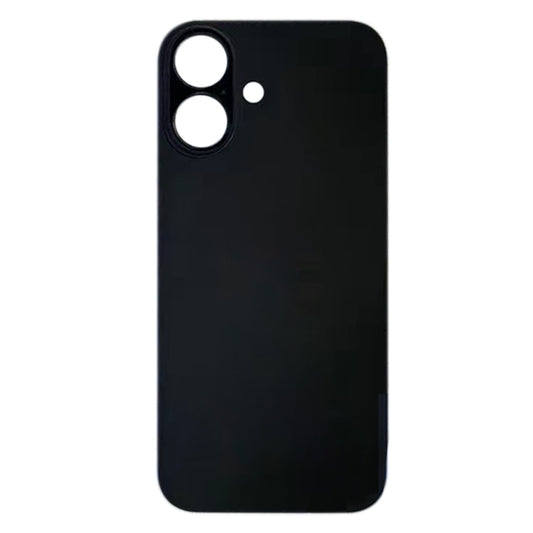 For iPhone 16 Easy Replacement Big Camera Hole Glass Back Battery Cover(Black) by buy2fix