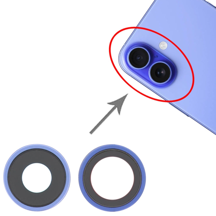 For iPhone 16 / 16 Plus Rear Camera Lens Cover (Blue) by buy2fix