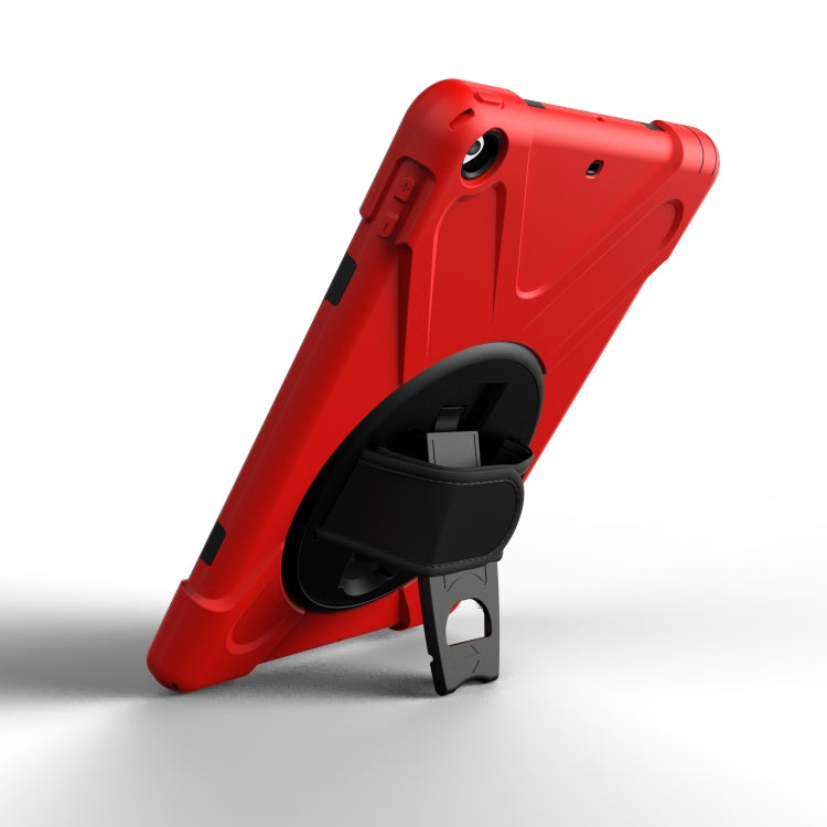 For iPad 9.7 (2018) & iPad 9.7 (2017) 360 Degree Rotation PC + Silicone Protective Case with Holder & Hand-strap(Red) - iPad 9.7 (2018) & (2017) Cases by buy2fix | Online Shopping UK | buy2fix