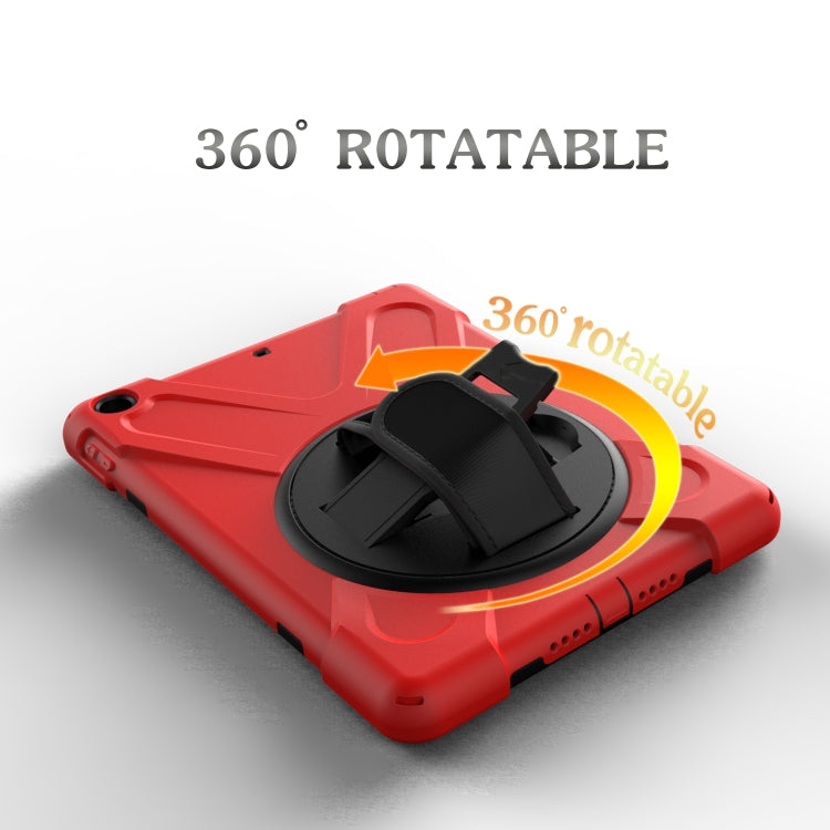 For iPad 9.7 (2018) & iPad 9.7 (2017) 360 Degree Rotation PC + Silicone Protective Case with Holder & Hand-strap(Red) - iPad 9.7 (2018) & (2017) Cases by buy2fix | Online Shopping UK | buy2fix